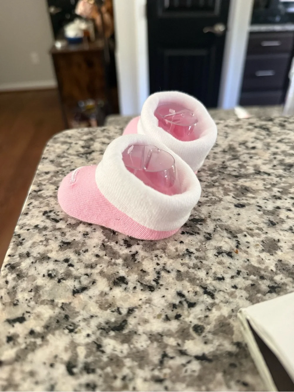 Nike Pink and White Infant Bootie Socks with Swoosh NWOT